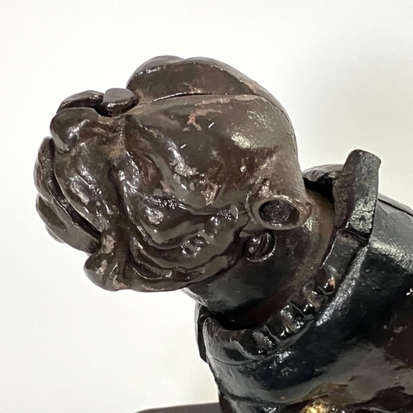 Vintage Cast Iron Bull Dog Mechanical Bank  - Book Of Knowledge - Picture 7 of 15